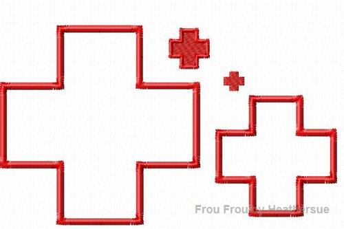 Cross Machine Applique Embroidery Design, Multiple Sizes, including half, 1, 1.5, 2, 3, 4, 5, and 6 inch