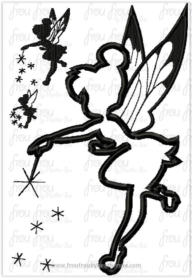 Tinkk Silhouette Machine Applique Embroidery Design, multiple sizes, including 1&quot;-16&quot;