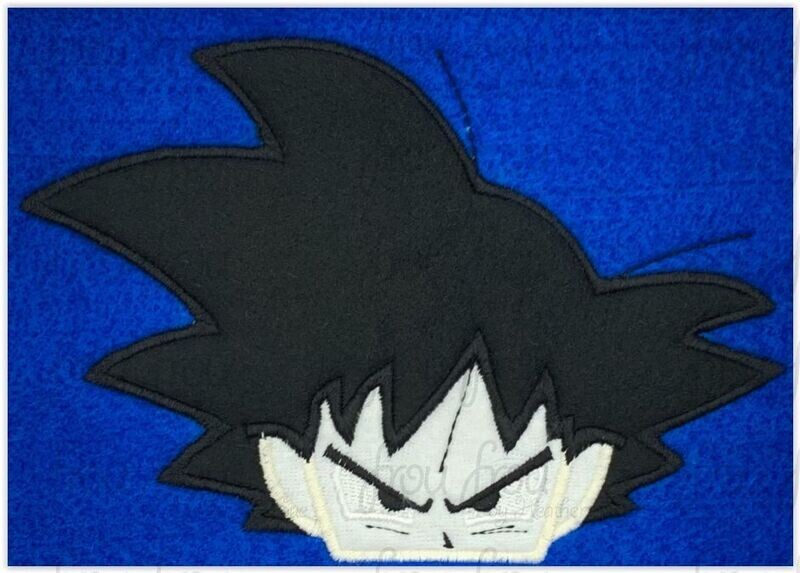 Gokoo Dragon Anime Peeker Machine Applique and Filled Embroidery Design, Multiple Sizes, including 2.5"-16"