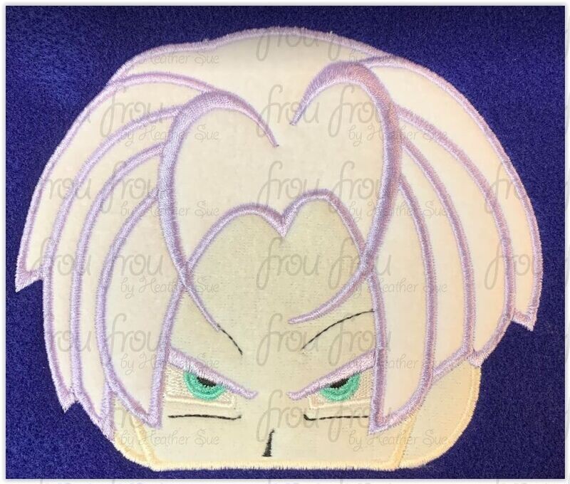 Trunk  Dragon Anime Peeker Machine Applique and Filled Embroidery Design, Multiple Sizes, including 2.5"-16"