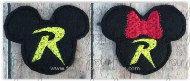 Clippies Rob In Superhero Mister and Miss Mouse Head TWO Design SET Machine Embroidery In The Hoop Project 1.5, 2, 3, and 4 inch