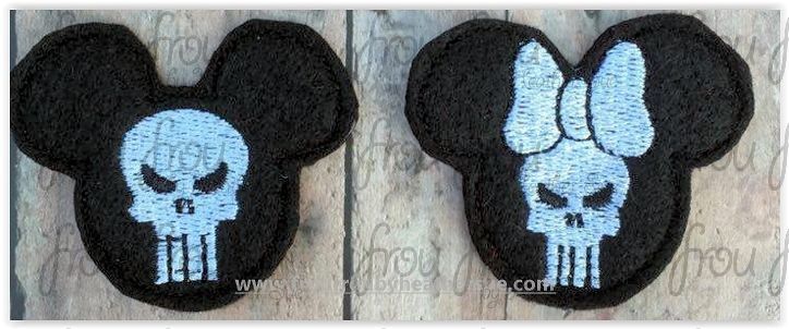 Clippies Punish Man Superhero Mister and Miss Mouse Head TW) Design SET Machine Embroidery In The Hoop Project 1.5, 2, 3, and 4 inch