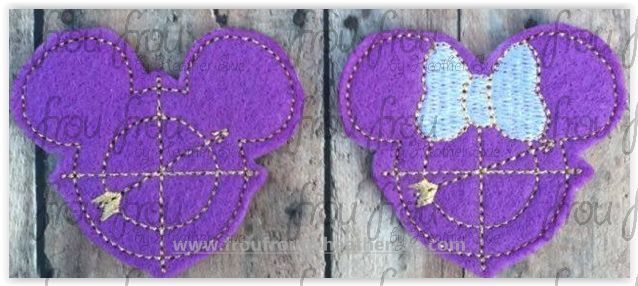 Clippies Hawk Superhero Mister and Miss Mouse Head TWO Design SET Machine Embroidery In The Hoop Project 1.5, 2, 3, and 4 inch