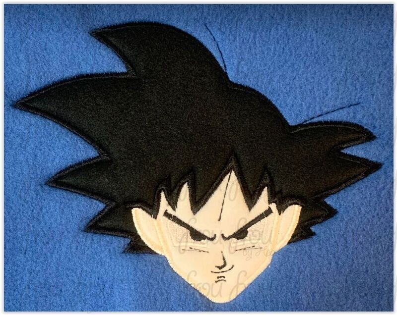 Gokoo Dragon Head Anime Machine Applique and Filled Embroidery Design, Multiple Sizes, including 2.5"-16"