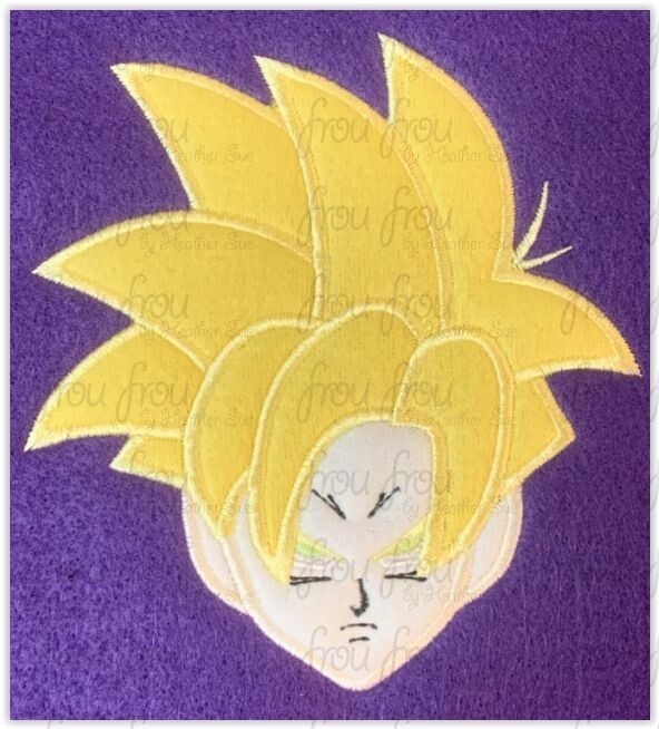 Gohand Dragon Head Anime Machine Applique and Filled Embroidery Design, Multiple Sizes, including 2.5"-16"