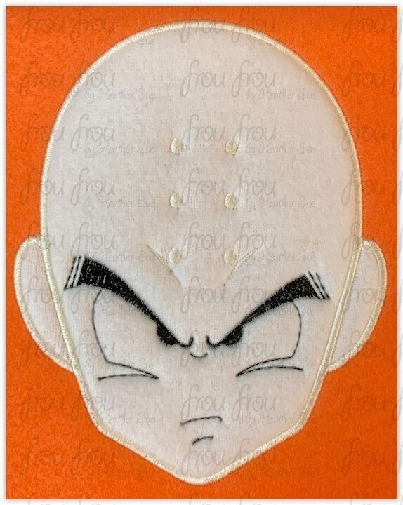 Killin Dragon Head Anime Machine Applique and Filled Embroidery Design, Multiple Sizes, including 2.5"-16"