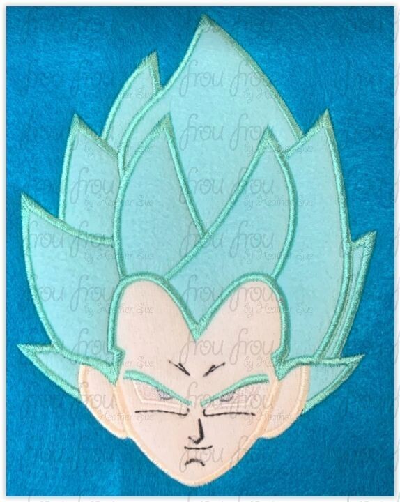 Veggie Dragon Head Anime Machine Applique and Filled Embroidery Design, Multiple Sizes, including 2.5"-16"