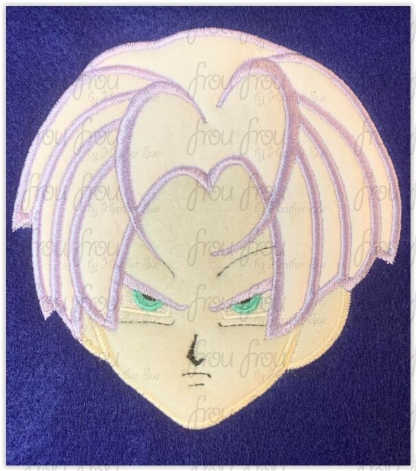 Trunk Dragon Head Anime Machine Applique and Filled Embroidery Design, Multiple Sizes, including 2.5"-16"