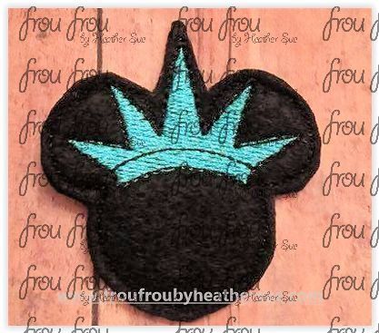 Clippie Lady Liberty Miss Mouse Head Machine Embroidery In The Hoop Project 1.5, 2, 3, and 4 inch