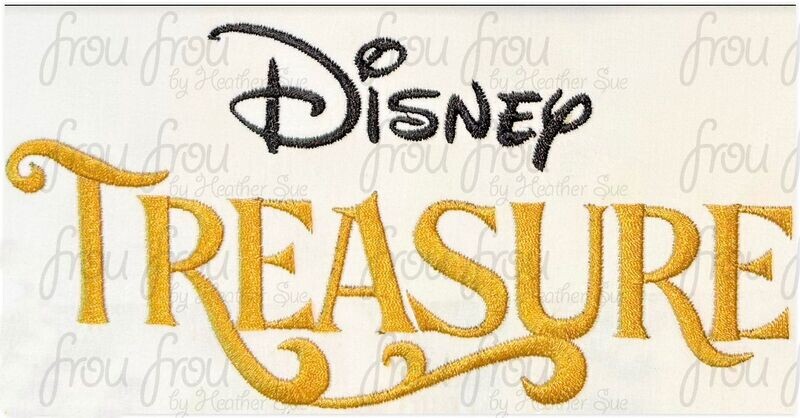 Treasure Dis Cruise Ship Wording Machine Embroidery Designs 4"-6x10"