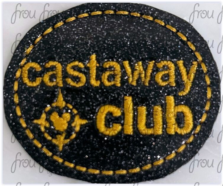 NEW Cast Away Club Dis Cruise Ship Clippies Machine Embroidery In The Hoop Project 1.5&quot;-4&quot; and SORTED into Multiples