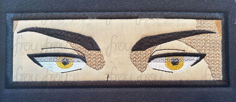 Jean Eyes Anime Machine Applique and Filled Embroidery Design, Multiple sizes 3"-16"