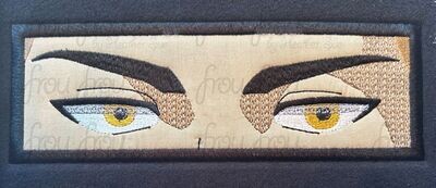 Jean Eyes Anime Machine Applique and Filled Embroidery Design, Multiple sizes 3