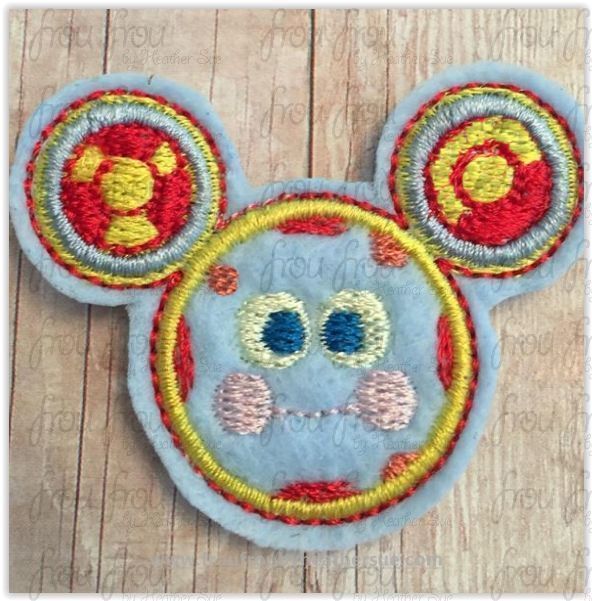 Clippie Toodie Mister Mouse Head Machine Embroidery In The Hoop Project 1.5, 2, 3 and 4 inch