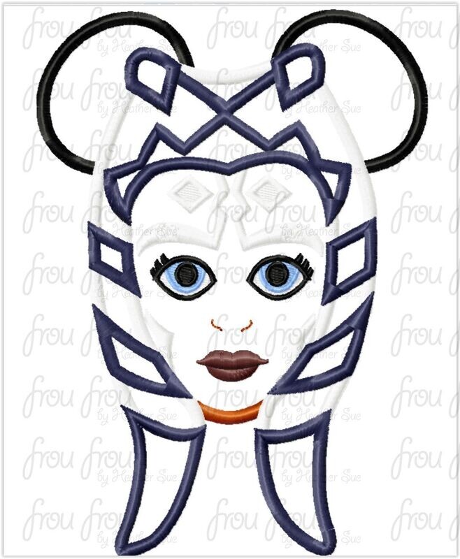 Ahska with Mouse Ears Space Wars Machine Applique Embroidery Design Multiple Sizes, including 4 inch