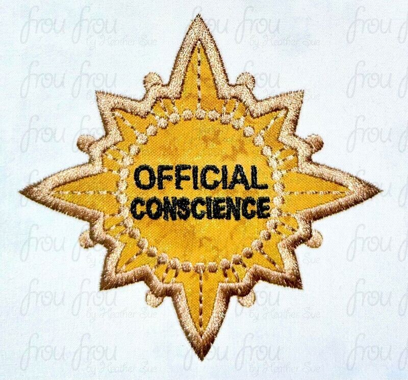 Conscience Badge Cricket Machine Applique and Filled Embroidery Design 3"-10