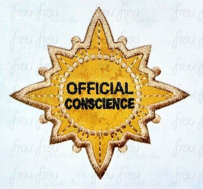 Conscience Badge Cricket Machine Applique and Filled Embroidery Design 3"-10