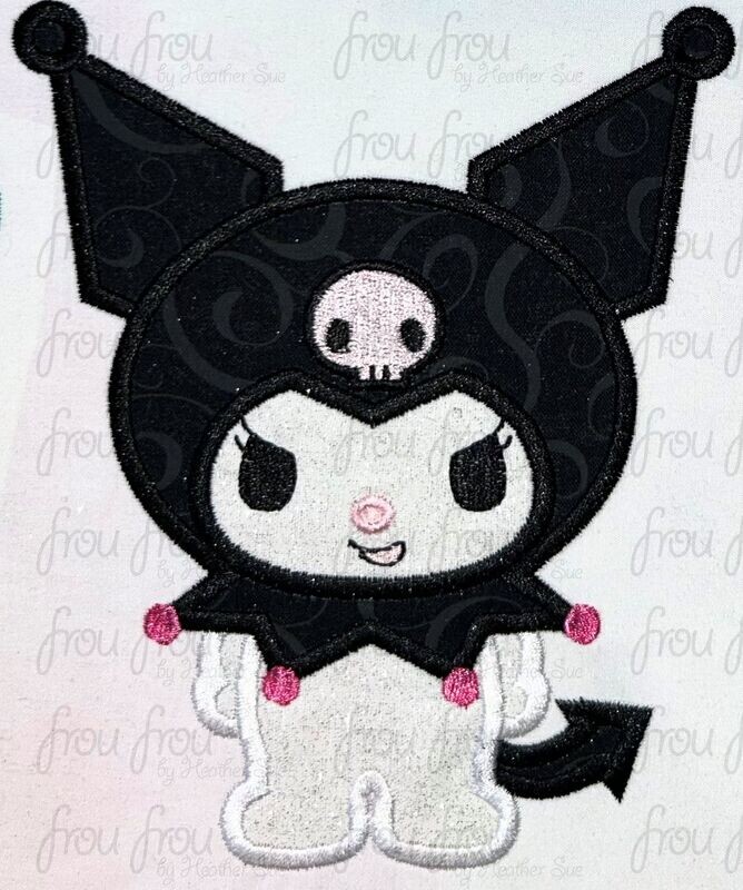 Kure Omi Rabbit Machine Applique and Filled Embroidery Design, Multiple Sizes, including 3"-16"