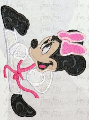 Tae Kwon Do Mister Mouse Machine Applique and filled Embroidery Design, multiple sizes, including 3