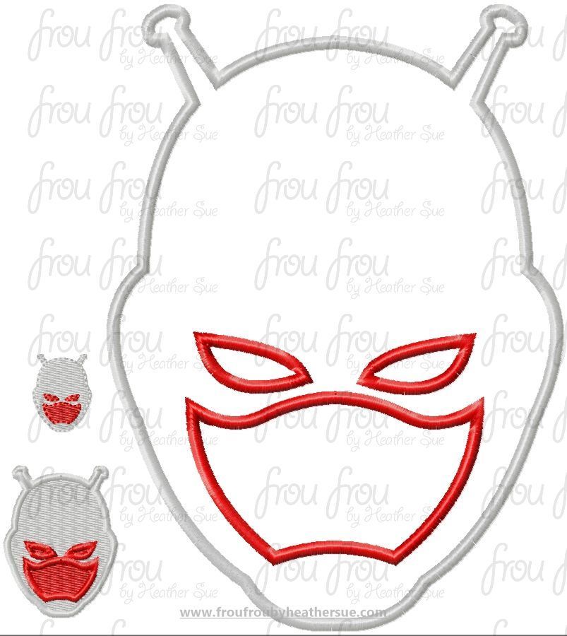 Ant Guy Super Hero Machine Applique Embroidery Designs, multiple sizes including 1&quot;-16&quot;