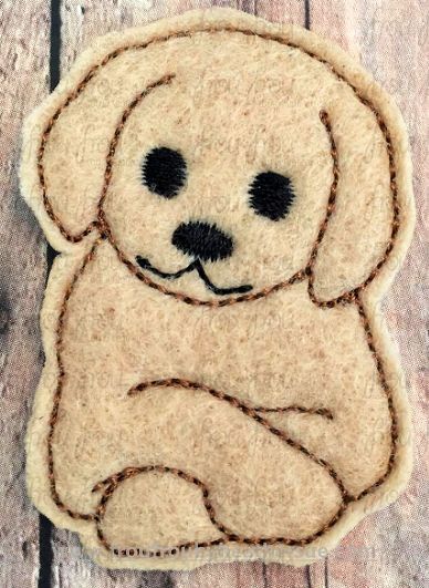 Clippie Golden Retriever Dog Full Body Machine Embroidery In The Hoop Project 1.5, 2, 3, and 4 inch