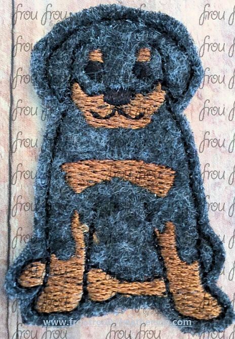 Clippie Rottweiler Rottie Dog Full Body Machine Embroidery In The Hoop Project 1.5, 2, 3, and 4 inch