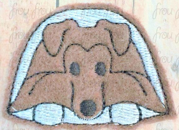 Clippie Sheltie Collie Dog Full Body Machine Embroidery In The Hoop Project 1.5, 2, 3, and 4 inch
