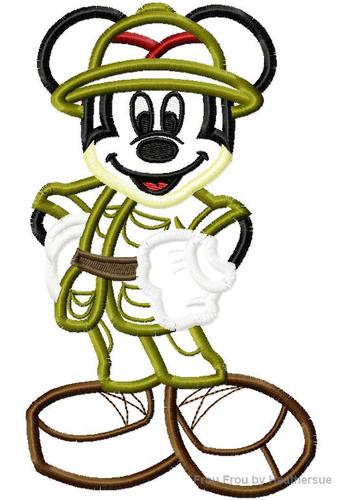 Mister Mouse Safari Full Body Machine Applique Embroidery Design, Multiple Sizes- including 4 INCH