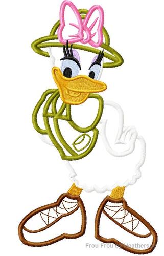 Dasey Duck Safari Full Body Machine Applique Embroidery Design, Multiple Sizes- including 4 INCH