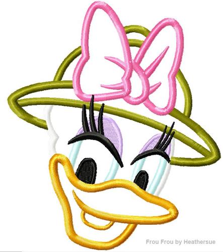 Dasey Duck Safari Face Machine Applique Embroidery Design, Multiple Sizes- including 4 INCH