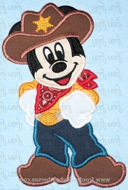 Cowboy Mister Mouse Full Body Machine Applique Embroidery Design, Multiple Sizes- 4&quot;-16&quot;