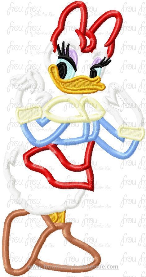 Alaskan Dasey Duck Dis Cruise Line Ship Machine  Applique Embroidery Design, Multiple Sizes, including  4&quot;-16&quot;