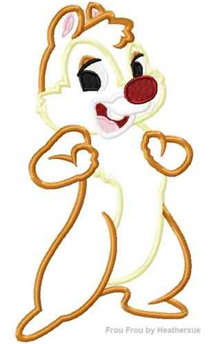Dole Chipmunk Full Body Machine Applique Embroidery Design, Multiple Sizes, including 4 inch