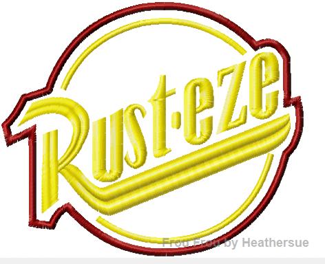 Rusty Emblem Machine Applique Embroidery Design, Multiple sizes including 1", 2", 3", 4", 5", and 6"