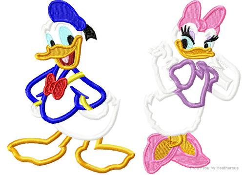 Don and Dasey Duck Full Body THREE Design SET Machine Applique Embroidery Design, Multiple Sizes, including 4 inch