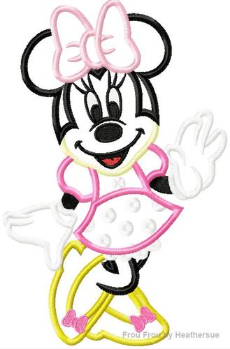 Full Body Miss Mouse Smiling Machine Embroidery Applique Designs Multiple Sizes- including 4 inch