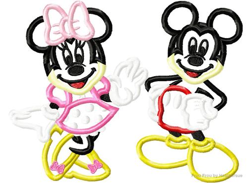 Full Body Smiling Mister and Miss Mouse THREE design SET Machine Embroidery Applique Designs Multiple Sizes