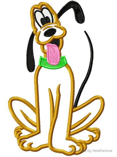 Plulo Dog Full Body Machine Applique Embroidery Design, Multiple Sizes, including 4 inch
