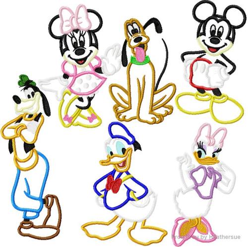 Full Body Fab Six SET Machine Applique Embroidery Design, Multiple Sizes, including 4 inch