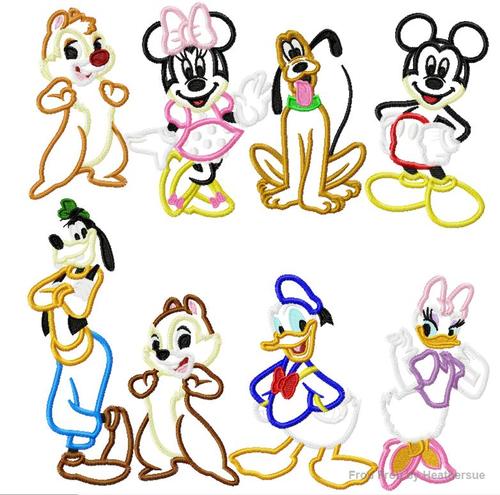 Full Body Fab Eight SET Machine Applique Embroidery Design, Multiple Sizes, including 4 inch