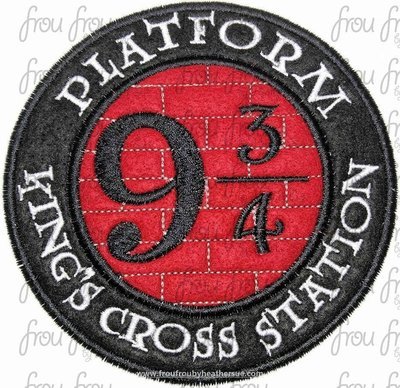 Platform 9 34 Hairy Potts Wizard Machine Applique Embroidery Design, Multiple sizes including 4 inch