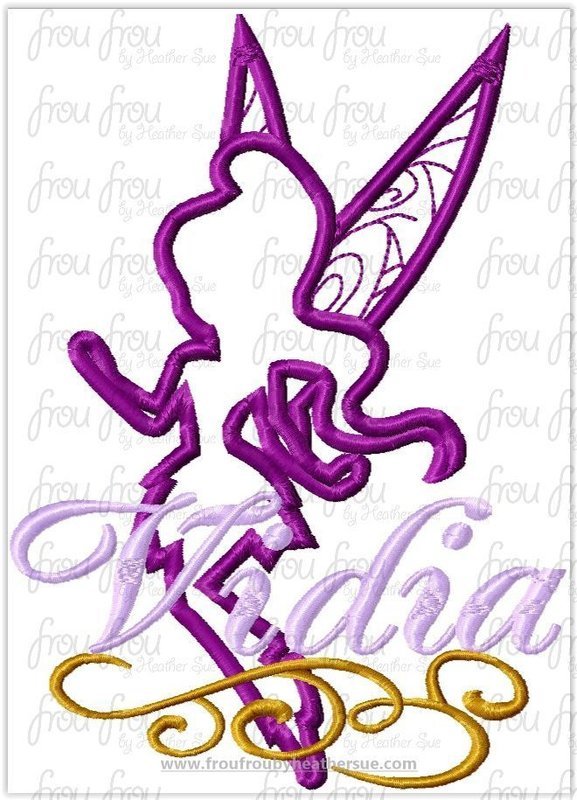 Vivian Fairy Silhouette THREE Design SET Machine Applique Embroidery Designs, multiple sizes including 2"-16"