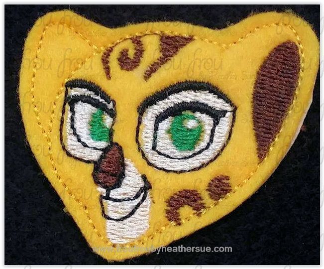 Clippie Fuji Leopard Cheetah Lion Guardians Machine Embroidery In The Hoop Project 1.5, 2, 3, and 4 inch