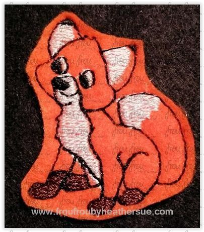 Clippie Toad Fox Machine Embroidery In The Hoop Project 1.5, 2, 3, and 4 inch