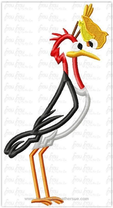 Boom and Dink Bird Fox and Dog Movie Machine Applique Embroidery Designs, Multiple Sizes, including 2"-16"
