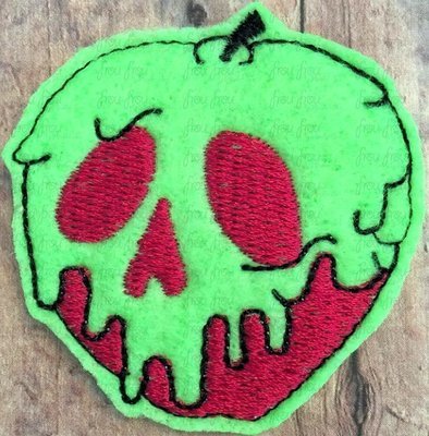 Clippie Poison Apple Snowy White Machine Embroidery In The Hoop Project 1.5, 2, 3, and 4 inch