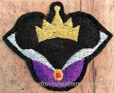 Clippie Evil Queen Miss Mouse Head Snowy White Machine Embroidery In The Hoop Project 1.5, 2, 3, and 4 inch