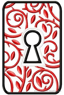 Sorcerers of the Kingdom Card with Keyhole Extinct Machine Applique Embroidery Design, Multiple sizes including 4 inch