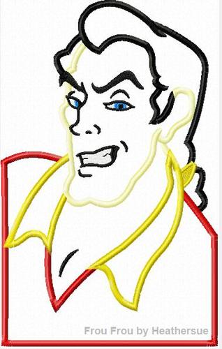Gason head and shoulders Bella Machine Applique Embroidery Design, multiple sizes, including 4 inch