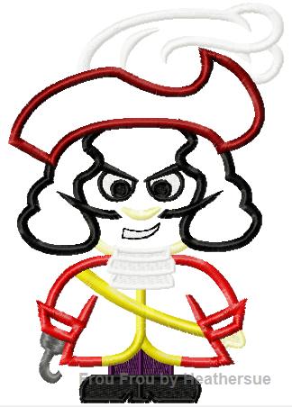 Captain No Hand Little Prince Cutie Machine Applique Embroidery Design, Multiple Sizes